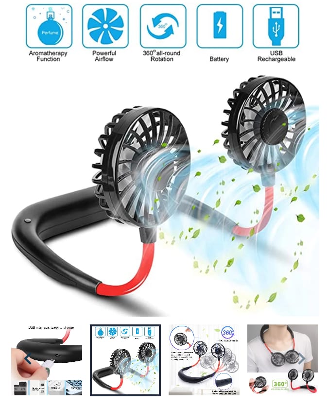 360 Adjustable Neck Fan: Multipurpose Portable Fan