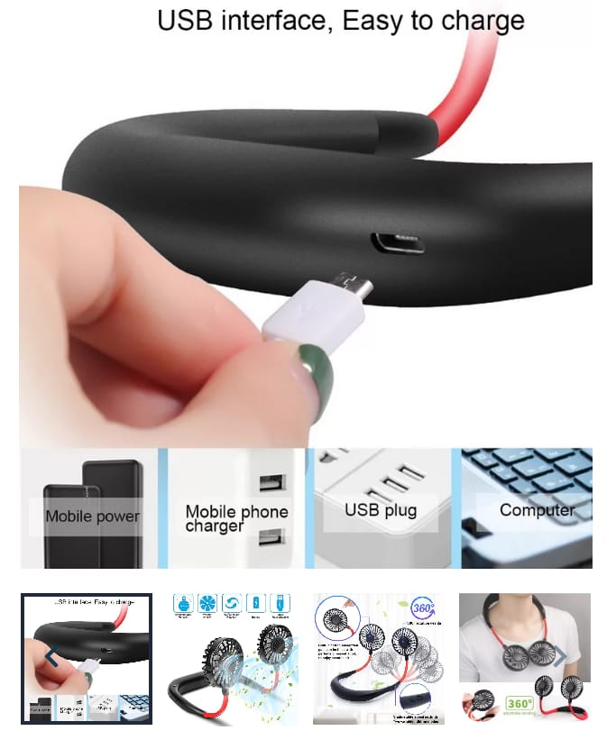 360 Adjustable Neck Fan: Multipurpose Portable Fan