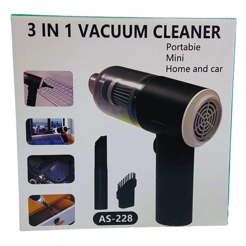 3 in 1 Portable Vacuum Cleaner Duster Blower Air Pump Wireless Handheld Clean Microscopic dust Like Car, Home, Computer, Laptop, Flower, Mirror Vehicle Interior Cleaner