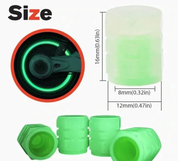 UNIVERSAL FLUORESCENT CAR TIRE VALVE CAPS